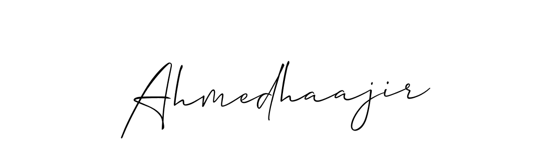 if you are searching for the best signature style for your name Ahmedhaajir. so please give up your signature search. here we have designed multiple signature styles  using Allison_Script. Ahmedhaajir signature style 2 images and pictures png