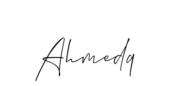 This is the best signature style for the Ahmedq name. Also you like these signature font (Allison_Script). Mix name signature. Ahmedq signature style 2 images and pictures png