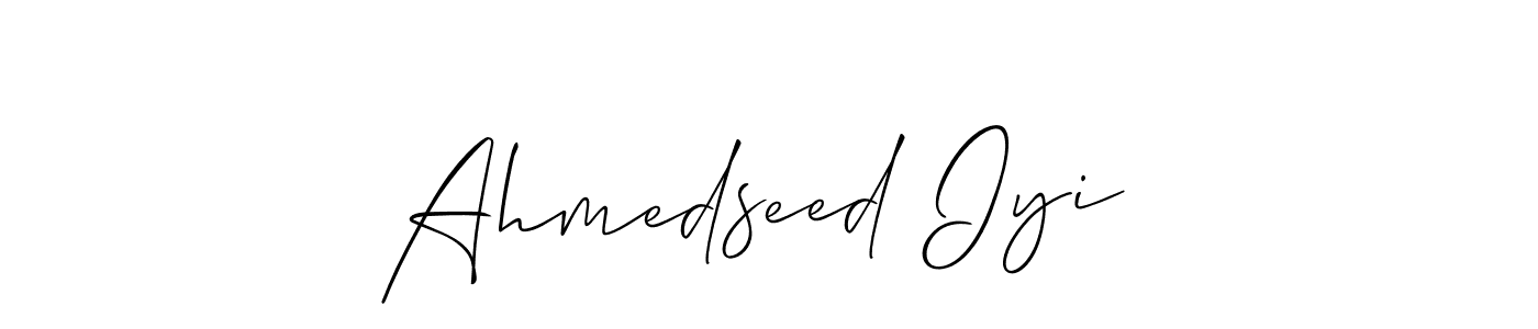 This is the best signature style for the Ahmedseed Iyi  name. Also you like these signature font (Allison_Script). Mix name signature. Ahmedseed Iyi  signature style 2 images and pictures png