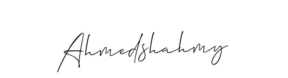 How to make Ahmedshahmy name signature. Use Allison_Script style for creating short signs online. This is the latest handwritten sign. Ahmedshahmy signature style 2 images and pictures png