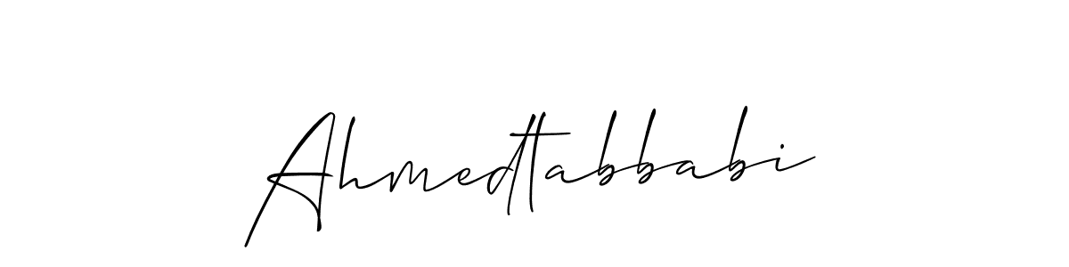 How to make Ahmedtabbabi signature? Allison_Script is a professional autograph style. Create handwritten signature for Ahmedtabbabi name. Ahmedtabbabi signature style 2 images and pictures png