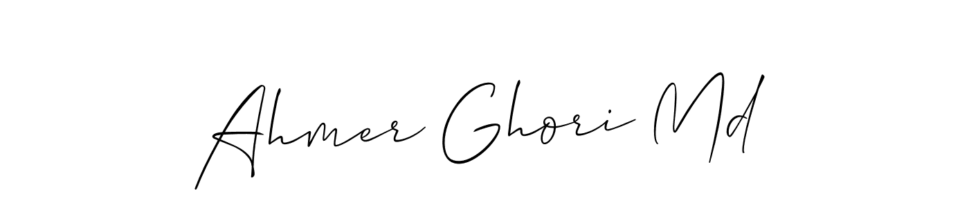 Use a signature maker to create a handwritten signature online. With this signature software, you can design (Allison_Script) your own signature for name Ahmer Ghori Md. Ahmer Ghori Md signature style 2 images and pictures png