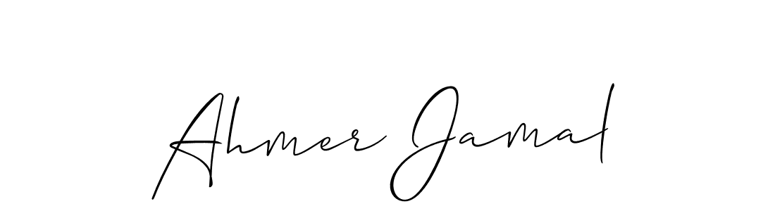 This is the best signature style for the Ahmer Jamal name. Also you like these signature font (Allison_Script). Mix name signature. Ahmer Jamal signature style 2 images and pictures png