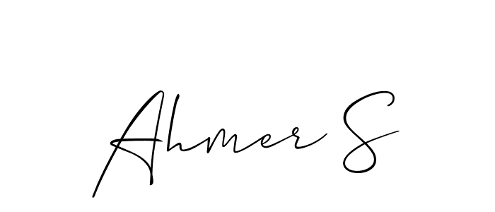Create a beautiful signature design for name Ahmer S. With this signature (Allison_Script) fonts, you can make a handwritten signature for free. Ahmer S signature style 2 images and pictures png