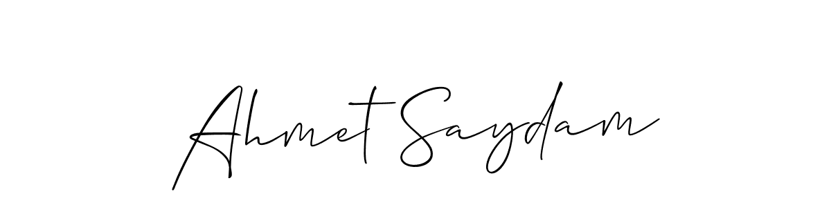 Allison_Script is a professional signature style that is perfect for those who want to add a touch of class to their signature. It is also a great choice for those who want to make their signature more unique. Get Ahmet Saydam name to fancy signature for free. Ahmet Saydam signature style 2 images and pictures png