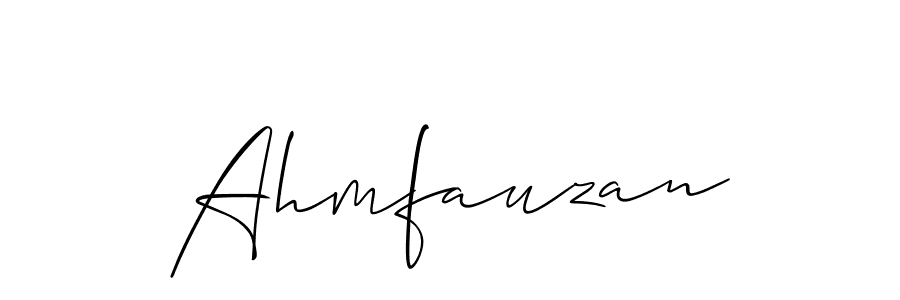 Use a signature maker to create a handwritten signature online. With this signature software, you can design (Allison_Script) your own signature for name Ahmfauzan. Ahmfauzan signature style 2 images and pictures png