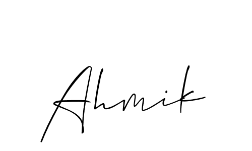 You should practise on your own different ways (Allison_Script) to write your name (Ahmik) in signature. don't let someone else do it for you. Ahmik signature style 2 images and pictures png