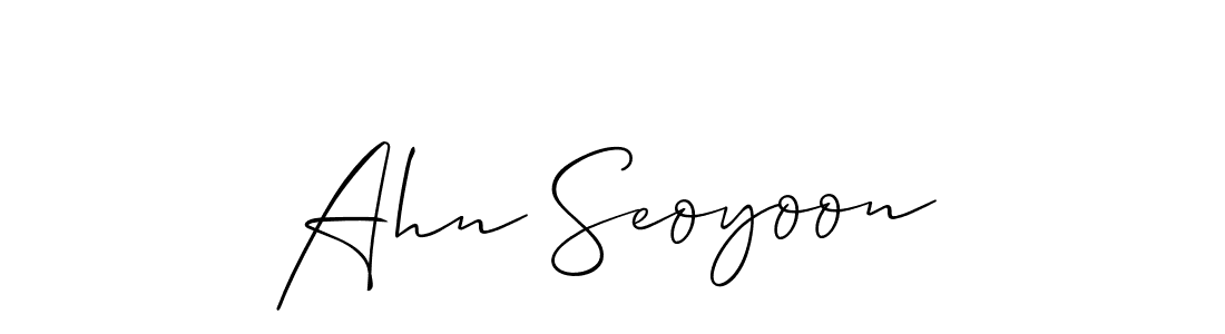 if you are searching for the best signature style for your name Ahn Seoyoon. so please give up your signature search. here we have designed multiple signature styles  using Allison_Script. Ahn Seoyoon signature style 2 images and pictures png