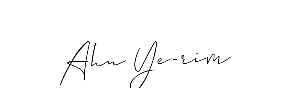 Make a beautiful signature design for name Ahn Ye-rim. With this signature (Allison_Script) style, you can create a handwritten signature for free. Ahn Ye-rim signature style 2 images and pictures png