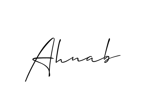 Make a beautiful signature design for name Ahnab. With this signature (Allison_Script) style, you can create a handwritten signature for free. Ahnab signature style 2 images and pictures png