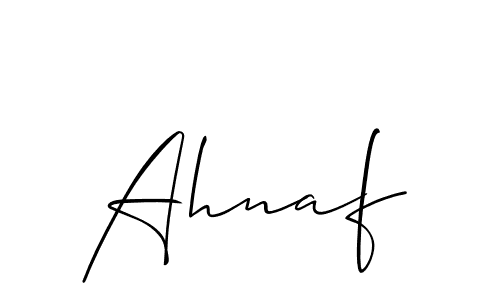 Best and Professional Signature Style for Ahnaf. Allison_Script Best Signature Style Collection. Ahnaf signature style 2 images and pictures png