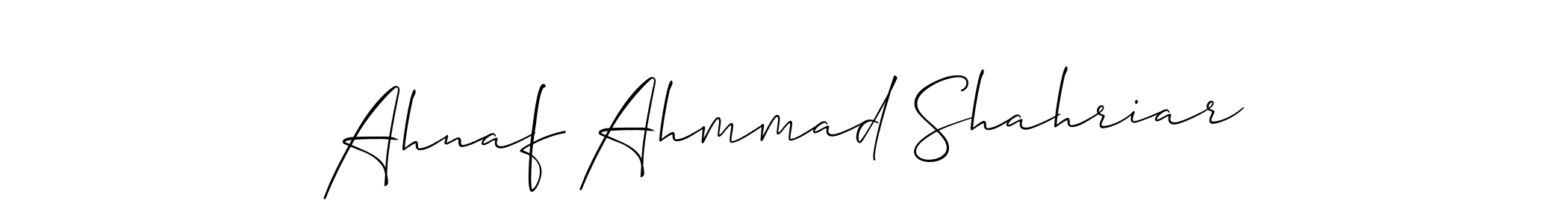 Allison_Script is a professional signature style that is perfect for those who want to add a touch of class to their signature. It is also a great choice for those who want to make their signature more unique. Get Ahnaf Ahmmad Shahriar name to fancy signature for free. Ahnaf Ahmmad Shahriar signature style 2 images and pictures png