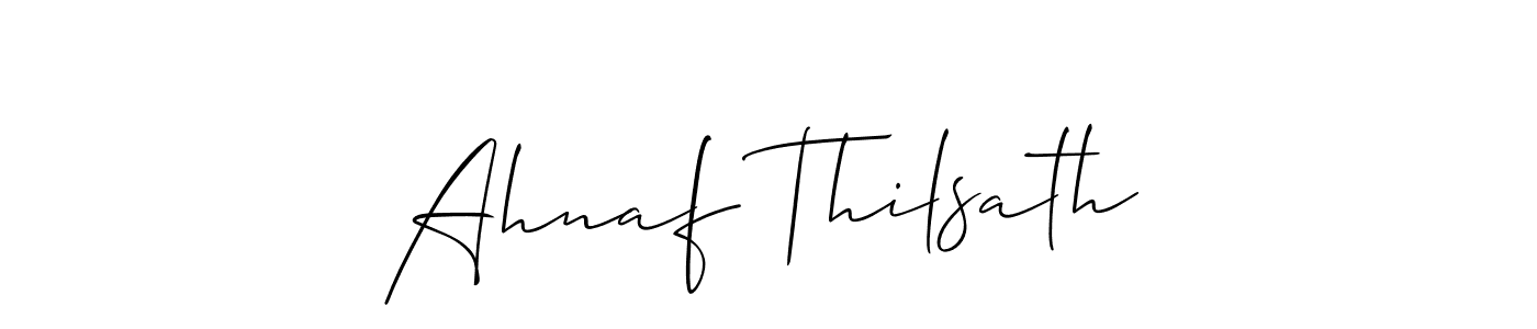 This is the best signature style for the Ahnaf Thilsath name. Also you like these signature font (Allison_Script). Mix name signature. Ahnaf Thilsath signature style 2 images and pictures png