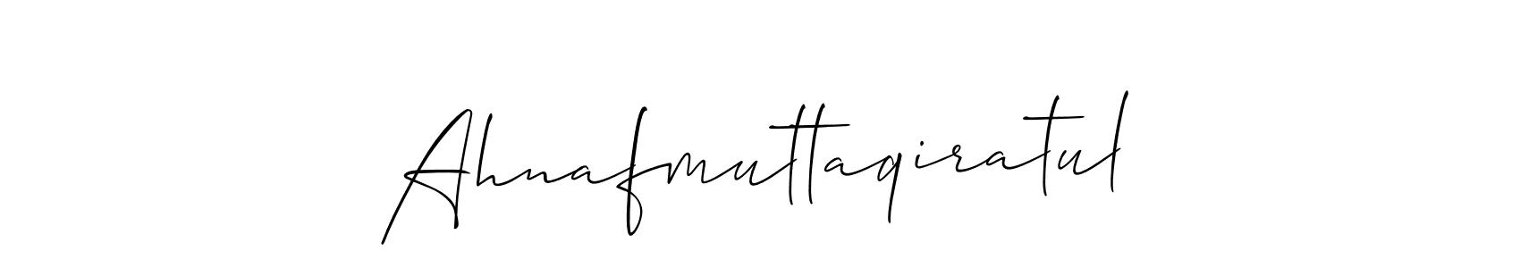 How to Draw Ahnafmuttaqiratul signature style? Allison_Script is a latest design signature styles for name Ahnafmuttaqiratul. Ahnafmuttaqiratul signature style 2 images and pictures png