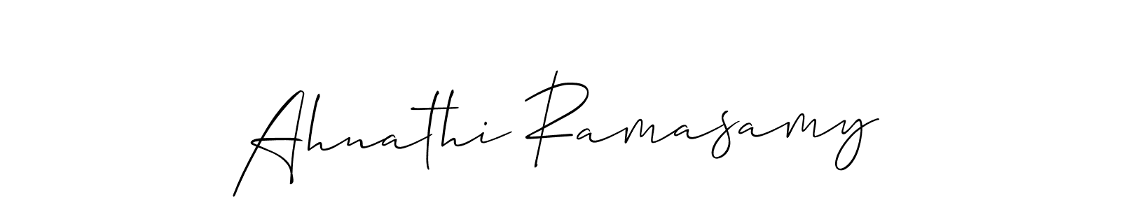 You should practise on your own different ways (Allison_Script) to write your name (Ahnathi Ramasamy) in signature. don't let someone else do it for you. Ahnathi Ramasamy signature style 2 images and pictures png