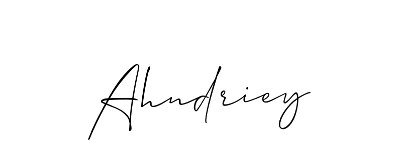 How to make Ahndriey signature? Allison_Script is a professional autograph style. Create handwritten signature for Ahndriey name. Ahndriey signature style 2 images and pictures png