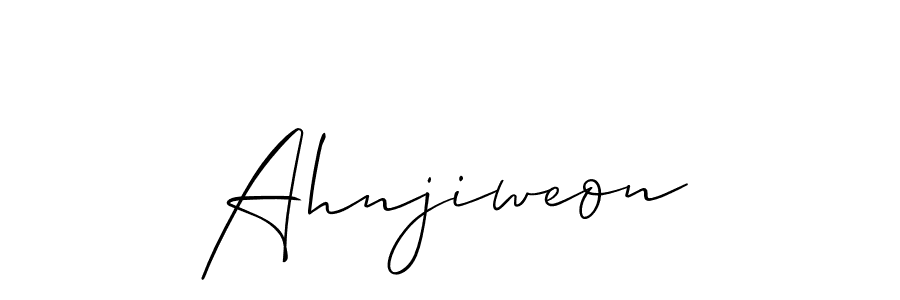 How to make Ahnjiweon signature? Allison_Script is a professional autograph style. Create handwritten signature for Ahnjiweon name. Ahnjiweon signature style 2 images and pictures png