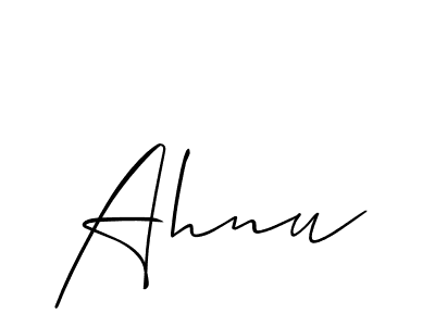 The best way (Allison_Script) to make a short signature is to pick only two or three words in your name. The name Ahnu include a total of six letters. For converting this name. Ahnu signature style 2 images and pictures png