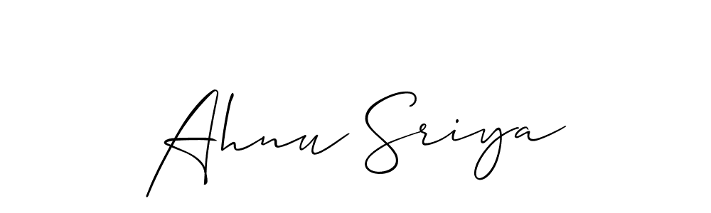 You should practise on your own different ways (Allison_Script) to write your name (Ahnu Sriya) in signature. don't let someone else do it for you. Ahnu Sriya signature style 2 images and pictures png