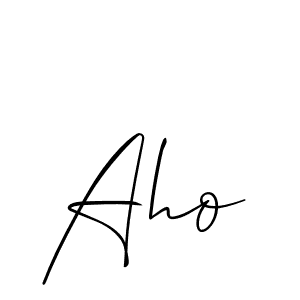 Design your own signature with our free online signature maker. With this signature software, you can create a handwritten (Allison_Script) signature for name Aho. Aho signature style 2 images and pictures png