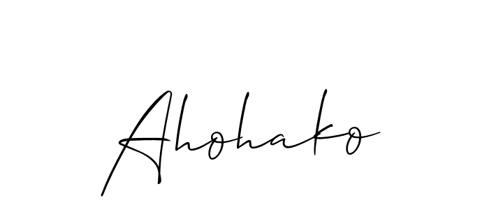 It looks lik you need a new signature style for name Ahohako. Design unique handwritten (Allison_Script) signature with our free signature maker in just a few clicks. Ahohako signature style 2 images and pictures png