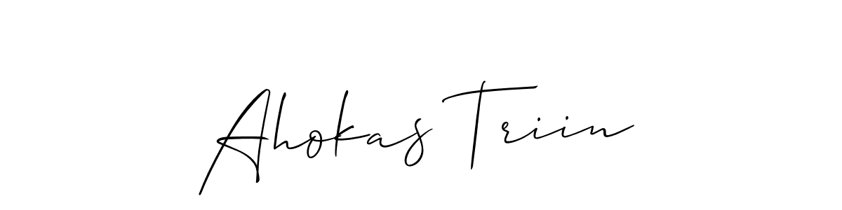 How to make Ahokas Triin signature? Allison_Script is a professional autograph style. Create handwritten signature for Ahokas Triin name. Ahokas Triin signature style 2 images and pictures png