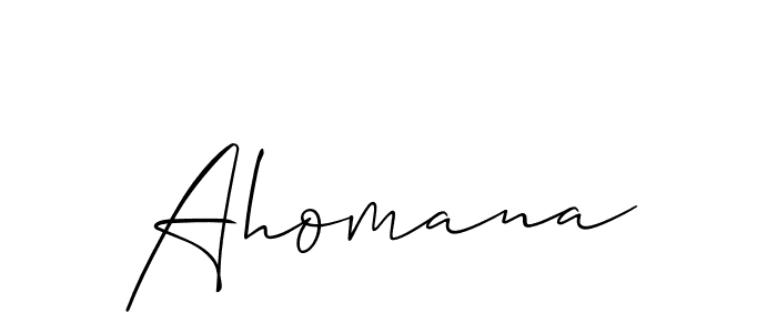 You should practise on your own different ways (Allison_Script) to write your name (Ahomana) in signature. don't let someone else do it for you. Ahomana signature style 2 images and pictures png