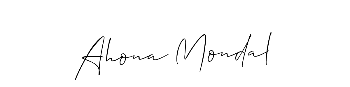 How to make Ahona Mondal signature? Allison_Script is a professional autograph style. Create handwritten signature for Ahona Mondal name. Ahona Mondal signature style 2 images and pictures png