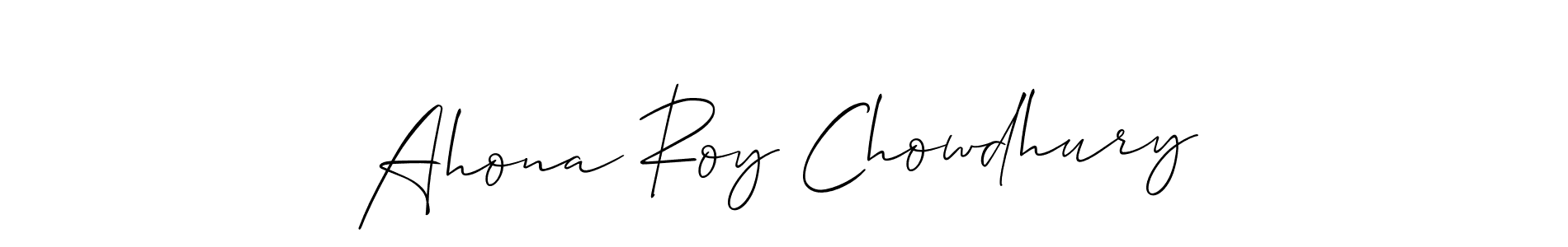 How to make Ahona Roy Chowdhury name signature. Use Allison_Script style for creating short signs online. This is the latest handwritten sign. Ahona Roy Chowdhury signature style 2 images and pictures png