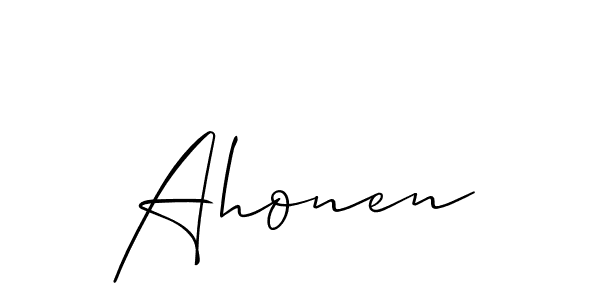 Design your own signature with our free online signature maker. With this signature software, you can create a handwritten (Allison_Script) signature for name Ahonen. Ahonen signature style 2 images and pictures png