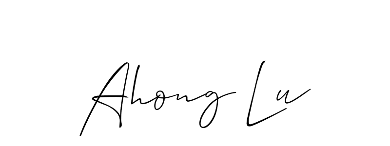 Use a signature maker to create a handwritten signature online. With this signature software, you can design (Allison_Script) your own signature for name Ahong Lu. Ahong Lu signature style 2 images and pictures png