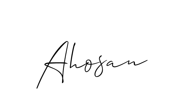 Allison_Script is a professional signature style that is perfect for those who want to add a touch of class to their signature. It is also a great choice for those who want to make their signature more unique. Get Ahosan name to fancy signature for free. Ahosan signature style 2 images and pictures png