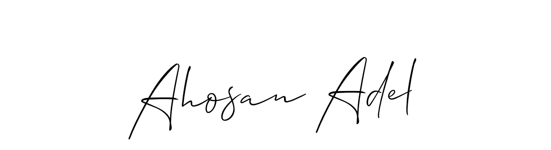 Allison_Script is a professional signature style that is perfect for those who want to add a touch of class to their signature. It is also a great choice for those who want to make their signature more unique. Get Ahosan Adel name to fancy signature for free. Ahosan Adel signature style 2 images and pictures png