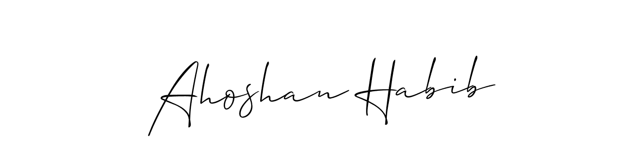 Make a beautiful signature design for name Ahoshan Habib. With this signature (Allison_Script) style, you can create a handwritten signature for free. Ahoshan Habib signature style 2 images and pictures png