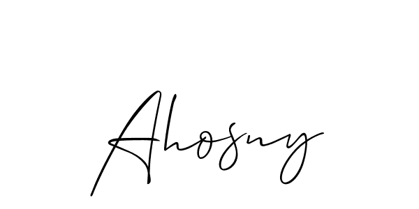 The best way (Allison_Script) to make a short signature is to pick only two or three words in your name. The name Ahosny include a total of six letters. For converting this name. Ahosny signature style 2 images and pictures png
