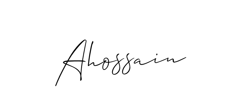 Use a signature maker to create a handwritten signature online. With this signature software, you can design (Allison_Script) your own signature for name Ahossain. Ahossain signature style 2 images and pictures png