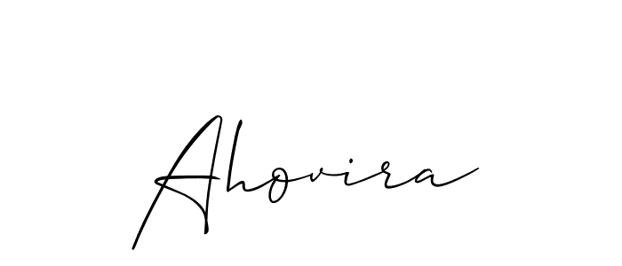 Design your own signature with our free online signature maker. With this signature software, you can create a handwritten (Allison_Script) signature for name Ahovira. Ahovira signature style 2 images and pictures png
