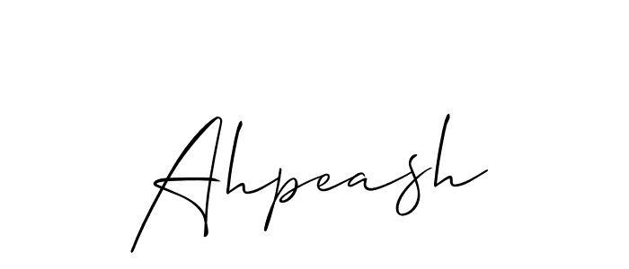 Make a beautiful signature design for name Ahpeash. With this signature (Allison_Script) style, you can create a handwritten signature for free. Ahpeash signature style 2 images and pictures png