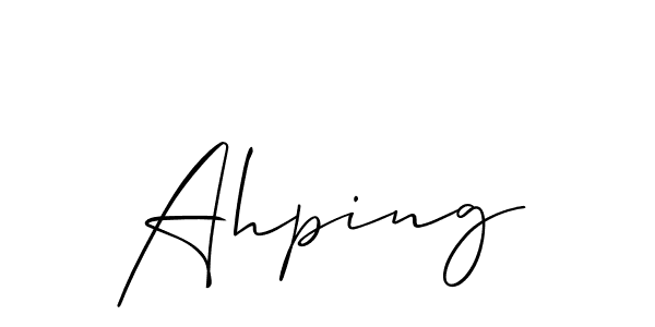 Ahping stylish signature style. Best Handwritten Sign (Allison_Script) for my name. Handwritten Signature Collection Ideas for my name Ahping. Ahping signature style 2 images and pictures png