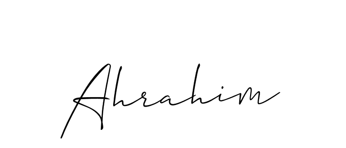 How to make Ahrahim name signature. Use Allison_Script style for creating short signs online. This is the latest handwritten sign. Ahrahim signature style 2 images and pictures png