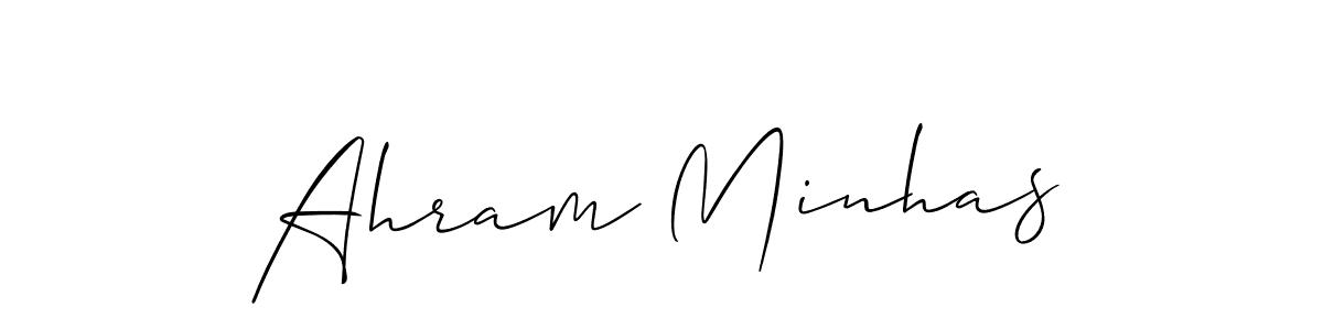 The best way (Allison_Script) to make a short signature is to pick only two or three words in your name. The name Ahram Minhas include a total of six letters. For converting this name. Ahram Minhas signature style 2 images and pictures png