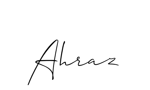 How to Draw Ahraz signature style? Allison_Script is a latest design signature styles for name Ahraz. Ahraz signature style 2 images and pictures png