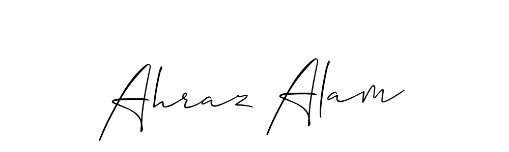 Use a signature maker to create a handwritten signature online. With this signature software, you can design (Allison_Script) your own signature for name Ahraz Alam. Ahraz Alam signature style 2 images and pictures png