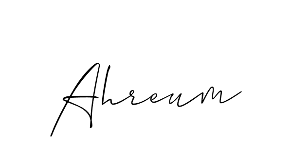 How to make Ahreum name signature. Use Allison_Script style for creating short signs online. This is the latest handwritten sign. Ahreum signature style 2 images and pictures png