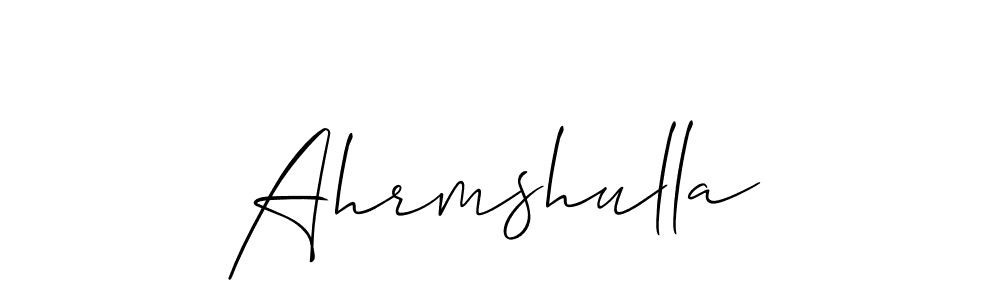 Use a signature maker to create a handwritten signature online. With this signature software, you can design (Allison_Script) your own signature for name Ahrmshulla. Ahrmshulla signature style 2 images and pictures png