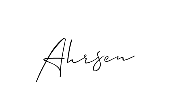 if you are searching for the best signature style for your name Ahrsen. so please give up your signature search. here we have designed multiple signature styles  using Allison_Script. Ahrsen signature style 2 images and pictures png