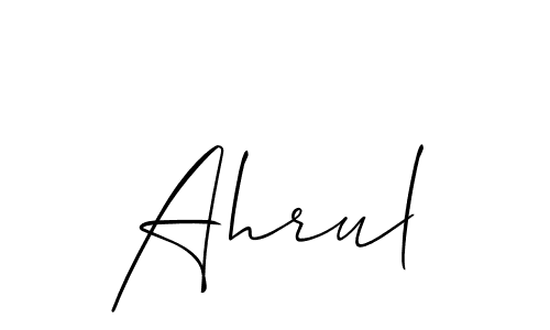 if you are searching for the best signature style for your name Ahrul. so please give up your signature search. here we have designed multiple signature styles  using Allison_Script. Ahrul signature style 2 images and pictures png