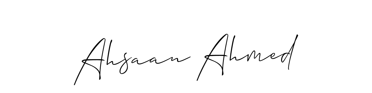Make a beautiful signature design for name Ahsaan Ahmed. With this signature (Allison_Script) style, you can create a handwritten signature for free. Ahsaan Ahmed signature style 2 images and pictures png