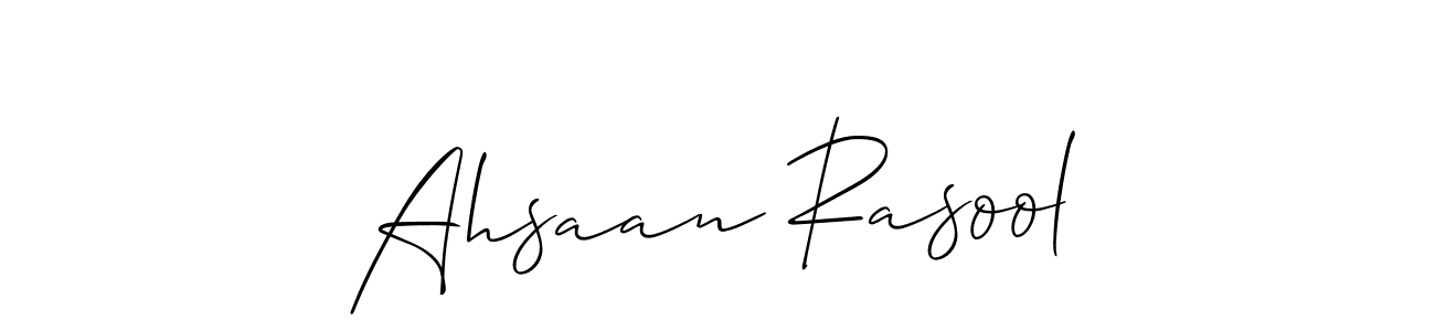 Ahsaan Rasool stylish signature style. Best Handwritten Sign (Allison_Script) for my name. Handwritten Signature Collection Ideas for my name Ahsaan Rasool. Ahsaan Rasool signature style 2 images and pictures png
