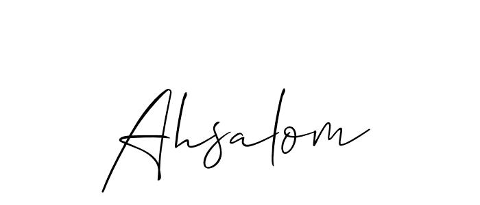 Also we have Ahsalom name is the best signature style. Create professional handwritten signature collection using Allison_Script autograph style. Ahsalom signature style 2 images and pictures png